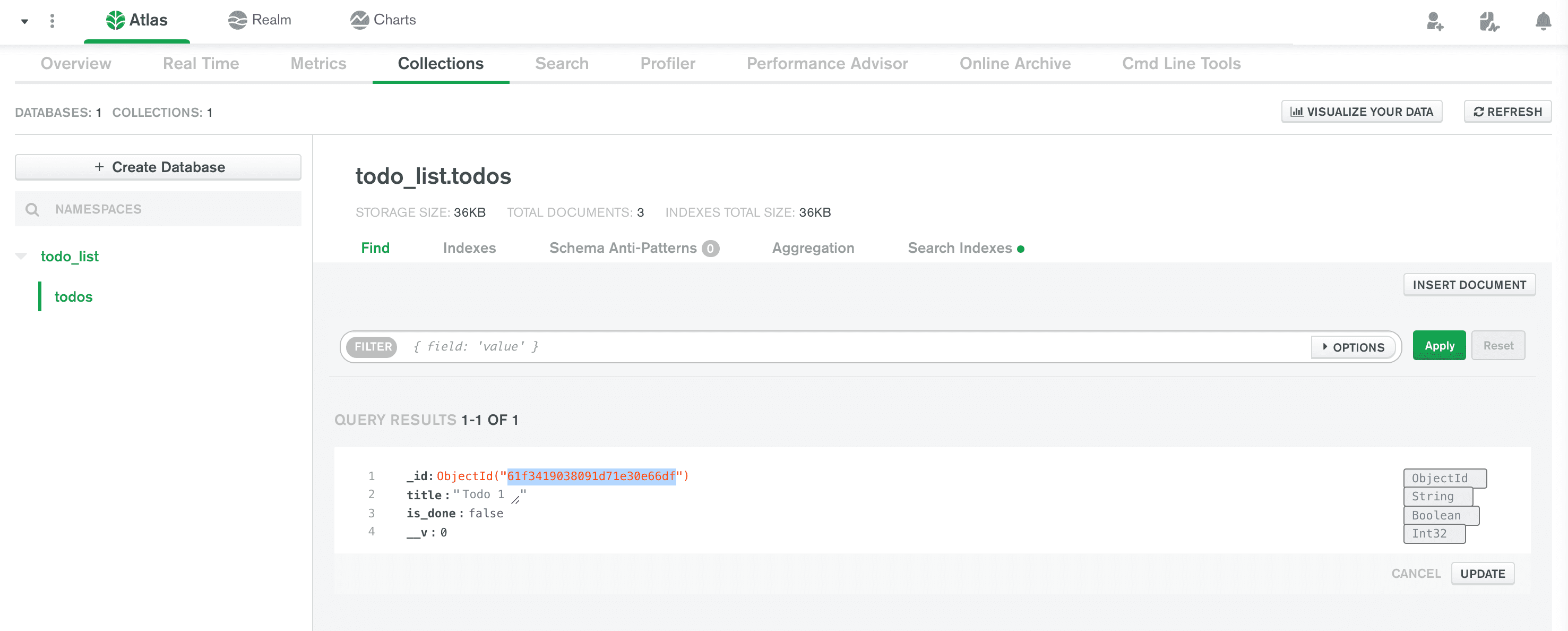 MongoDB Atlas Object ID