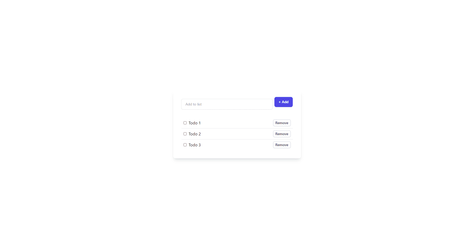 Todo list with list styles applied