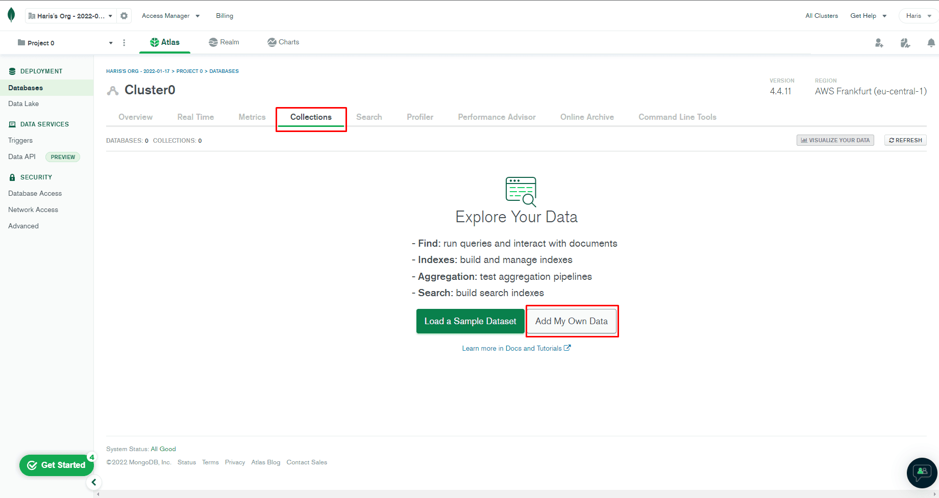 MongoDB Database Creation