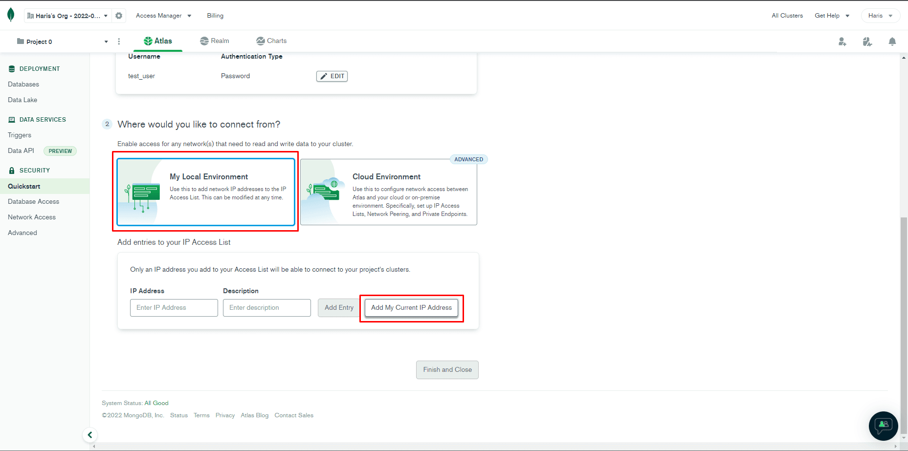 MongoDB Local Environment