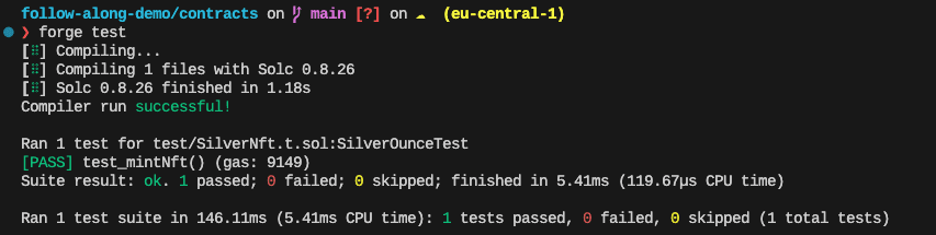 Running the test will pass