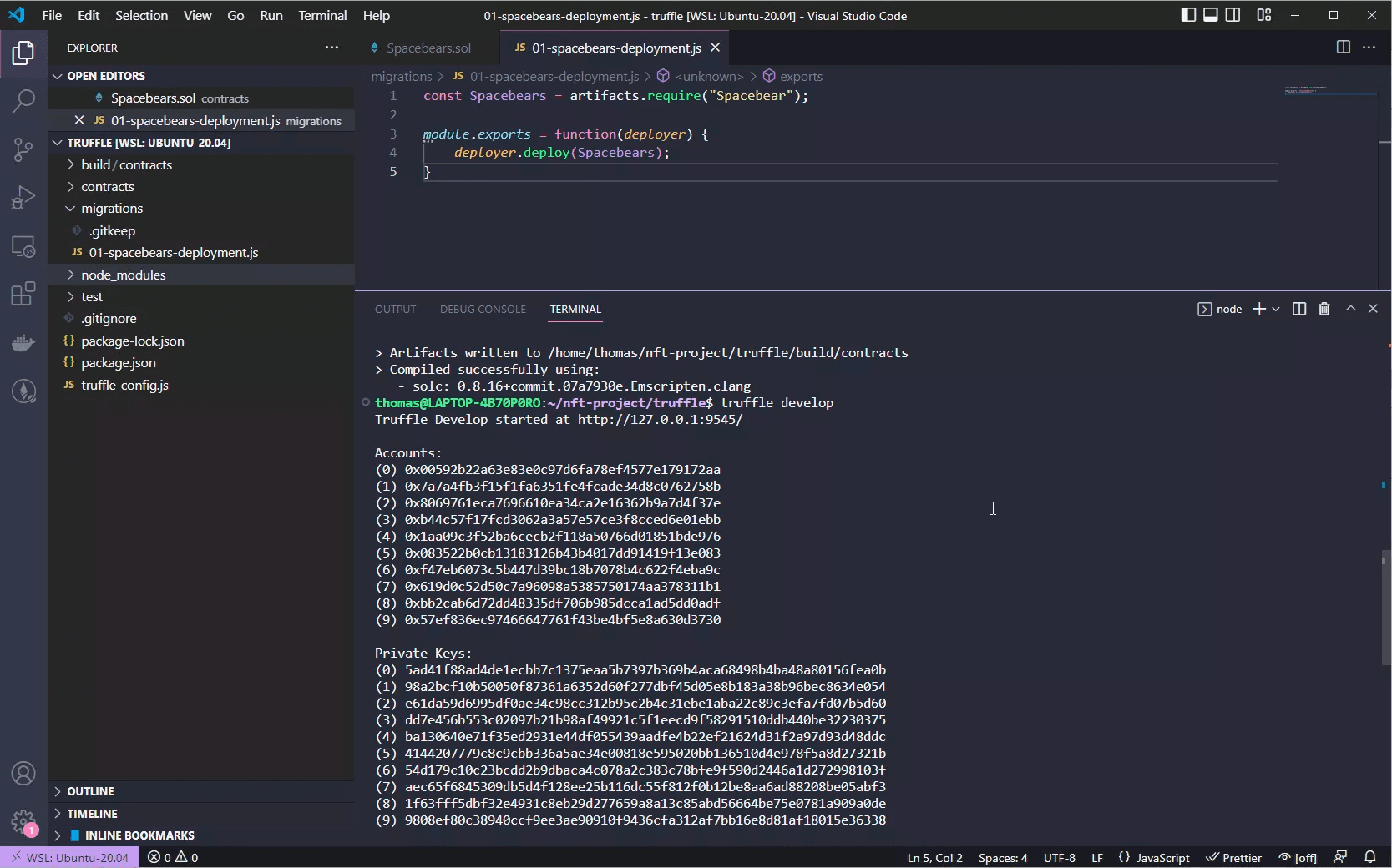 Truffle Development Console