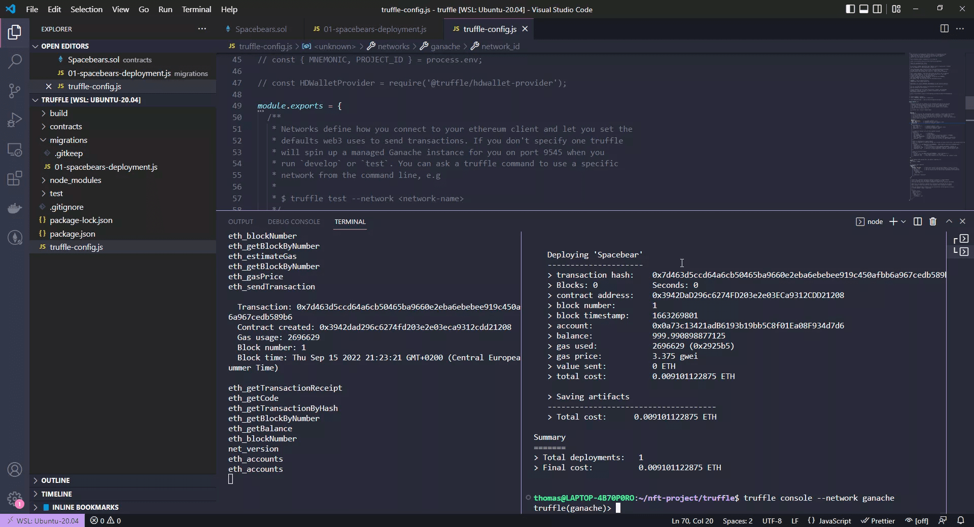 Truffle Interactive Javascript console