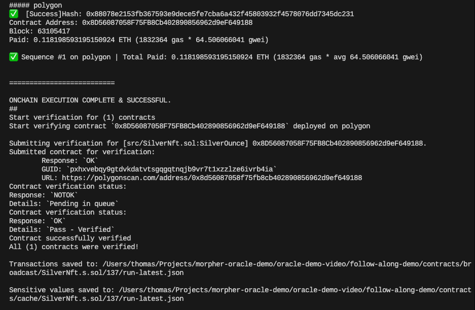 Verifying contract on chain
