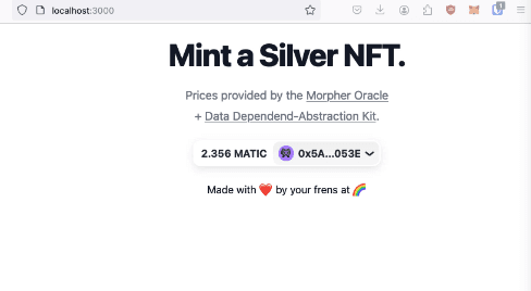 Starting point our NFT Website
