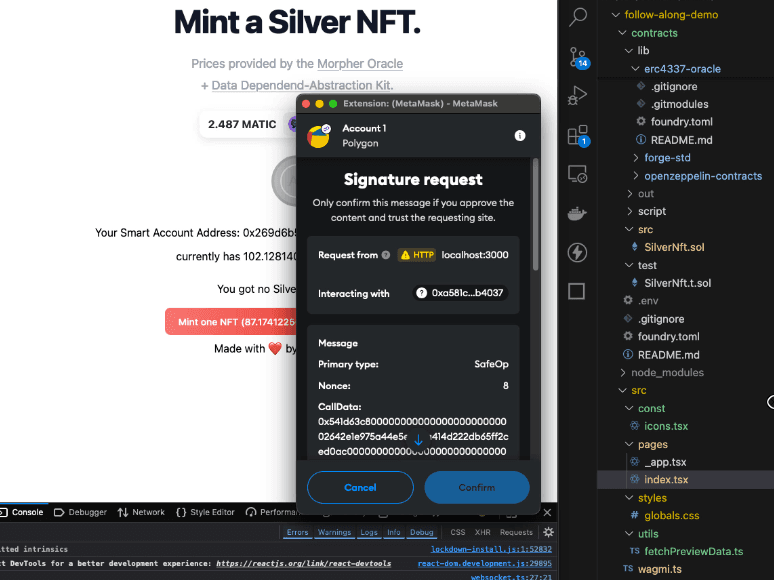 MetaMask signTypedData erc4337 Request