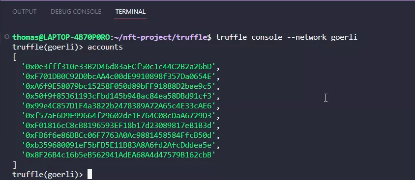 Accounts in Truffle