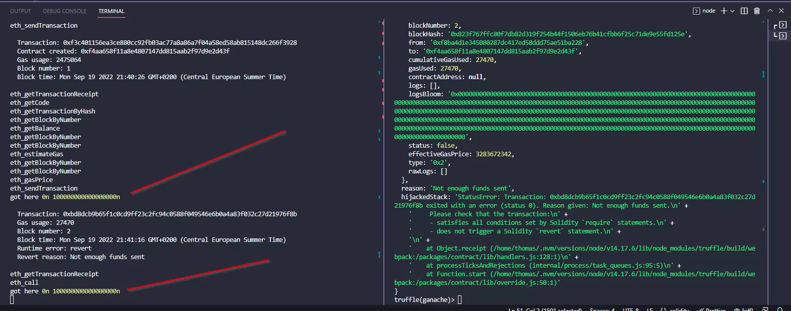 Ganache Truffle Console.log