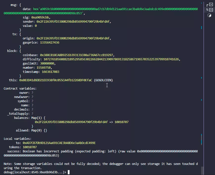 View Variables during Debugging