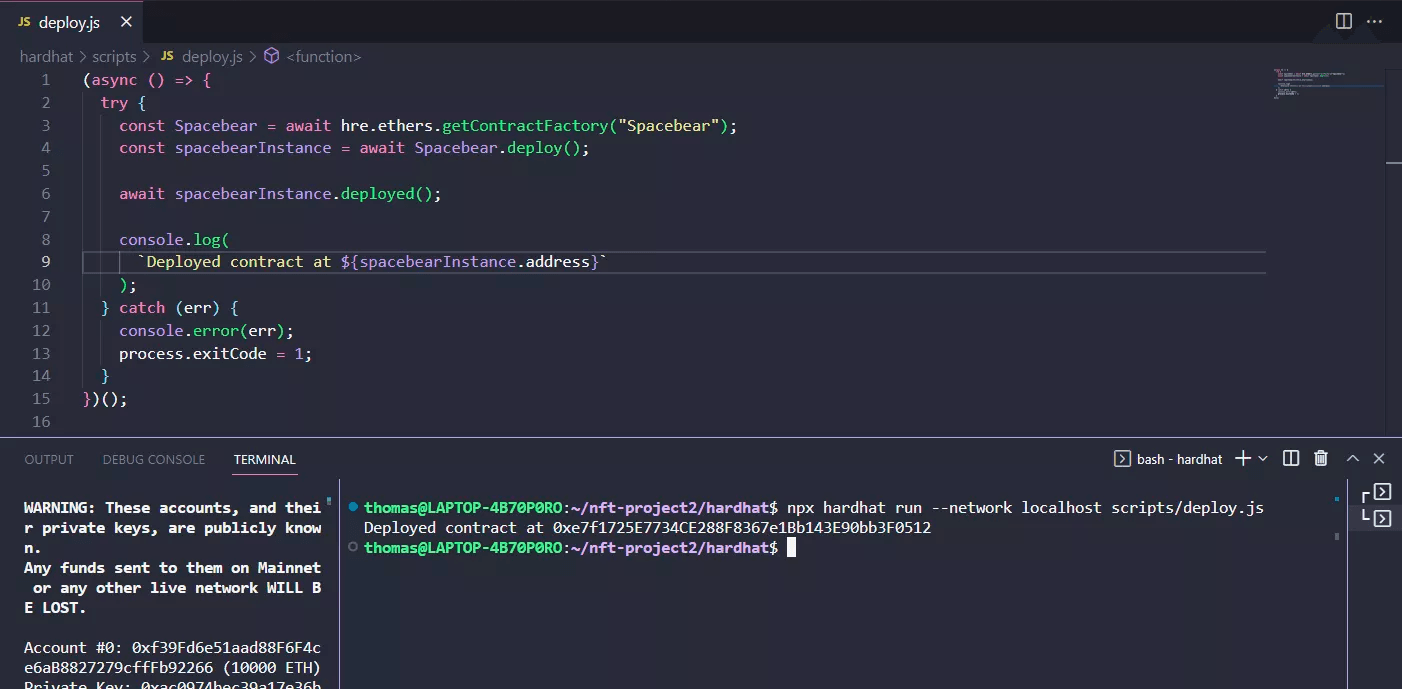 Hardhat run localhost node