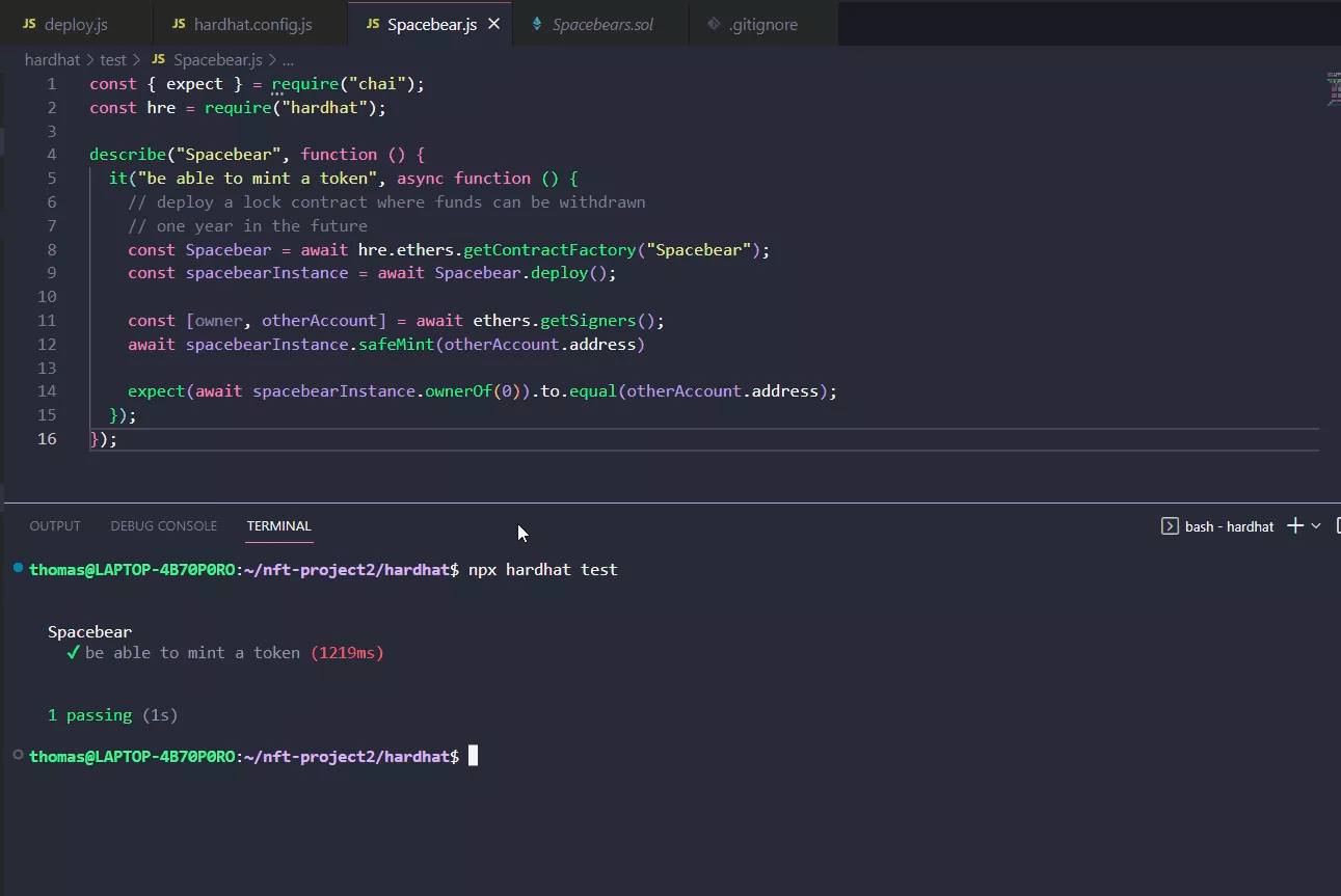 Hardhat unit testing