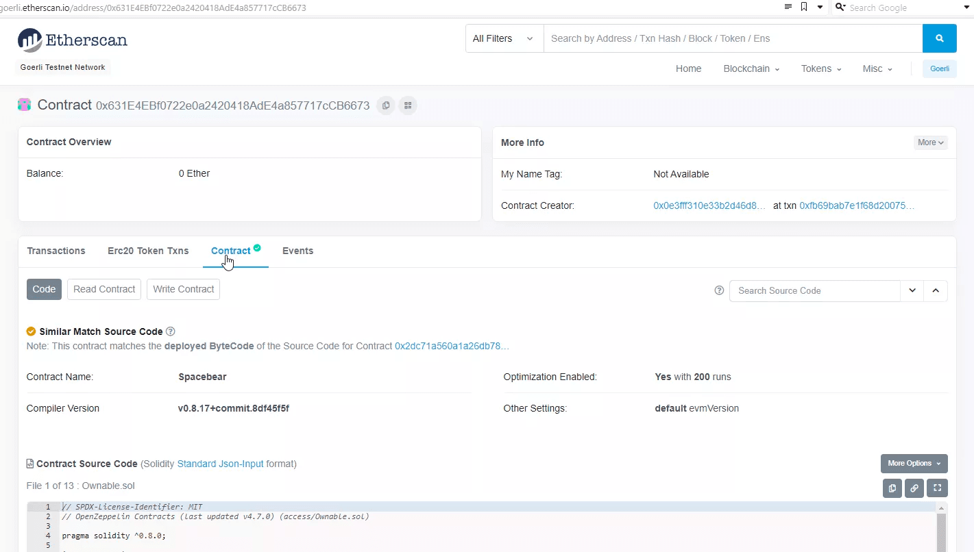 Verified Smart Contract with Foundry