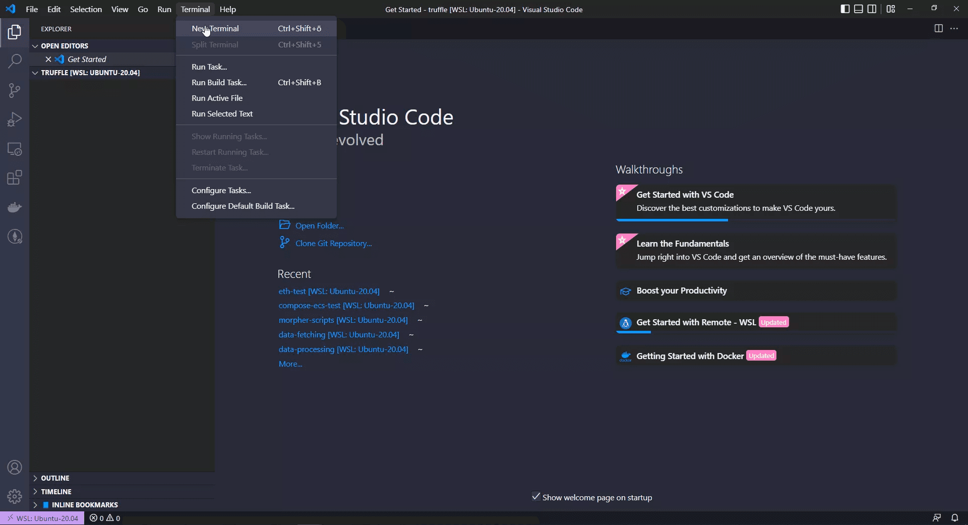 Open new Terminal VSCode